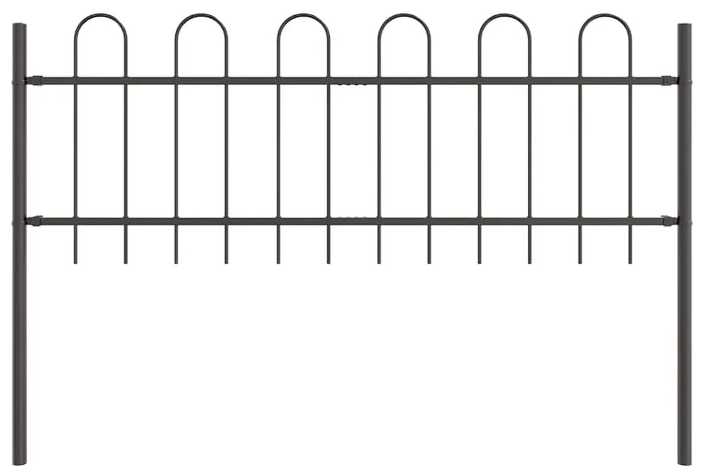 Cerca de Jardim com Arco Cinza - 13,6x0,6 m de Aço