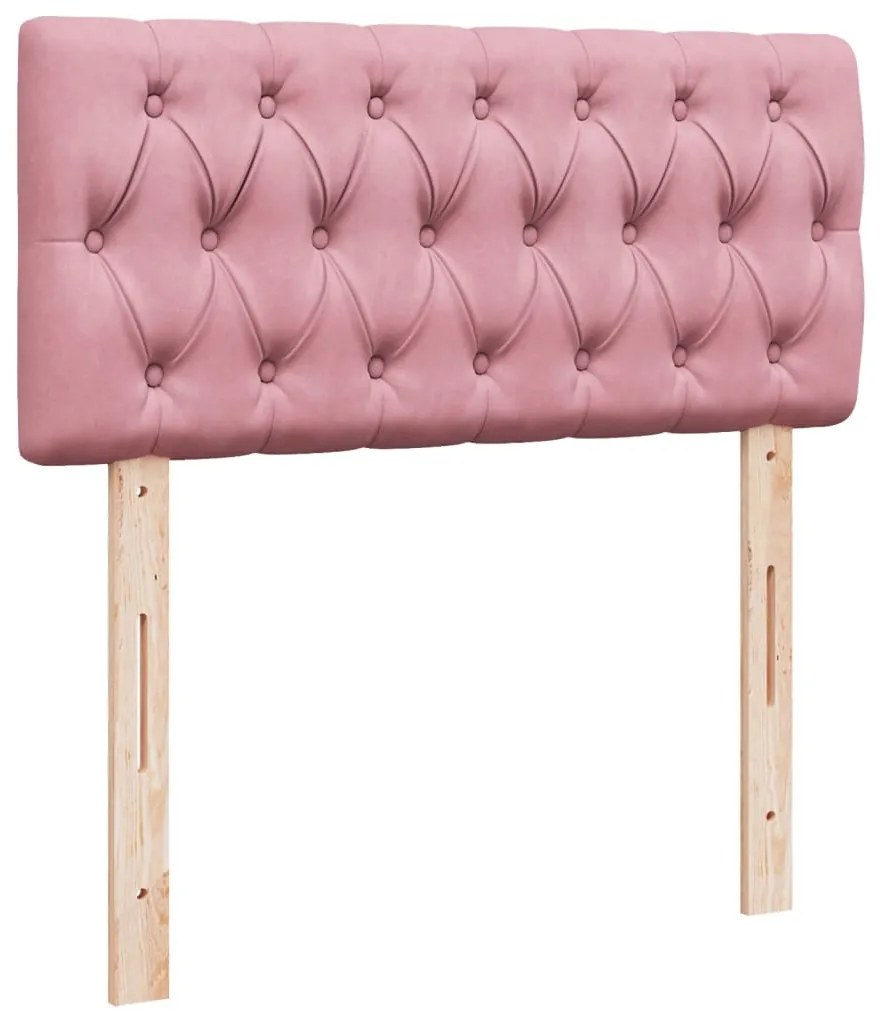 Cama com molas/colchão 90x190 cm veludo rosa