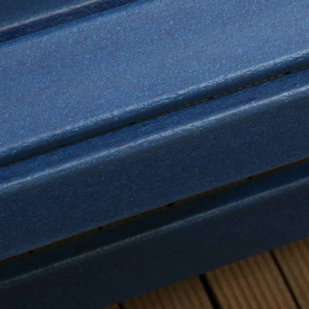 Outsunny Cadeira Adirondack Baloiço de Jardim Baloiço para Exterior Estilo Adirondack de HDPE para Varanda Pátio Carga Máxima 120kg 73,5x93x91,5cm Azul Escuro