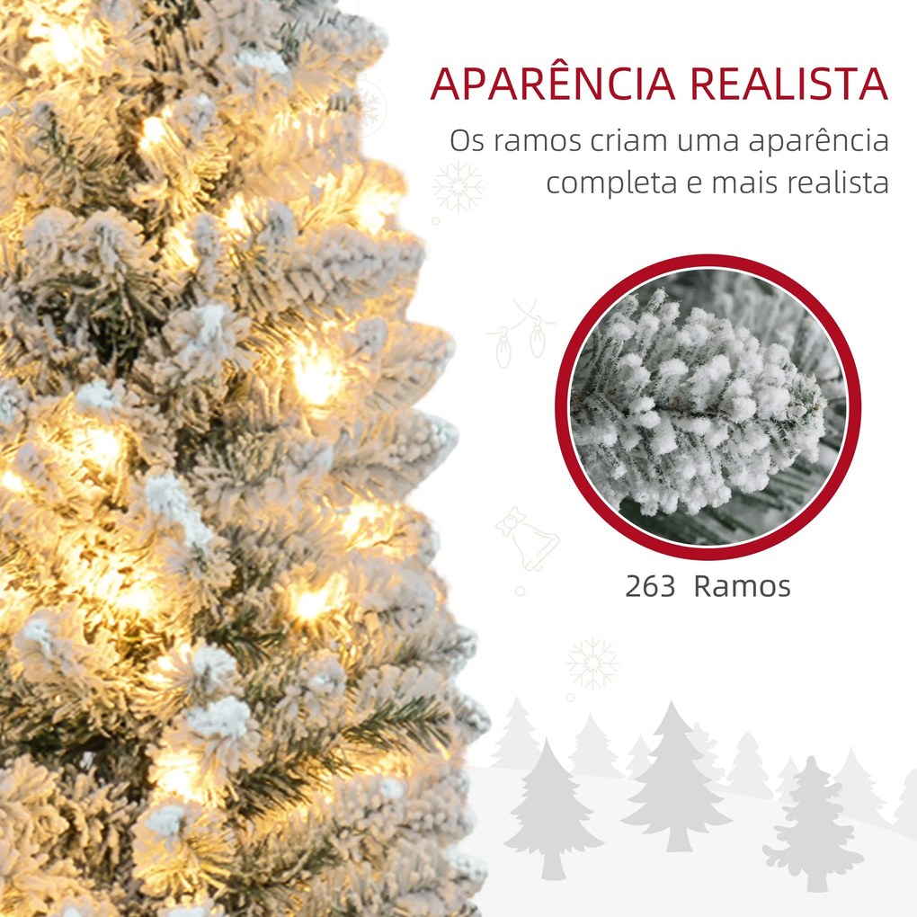 Árvore de Natal Árvore de Natal artificial nevada de 150 cm com 120 lu