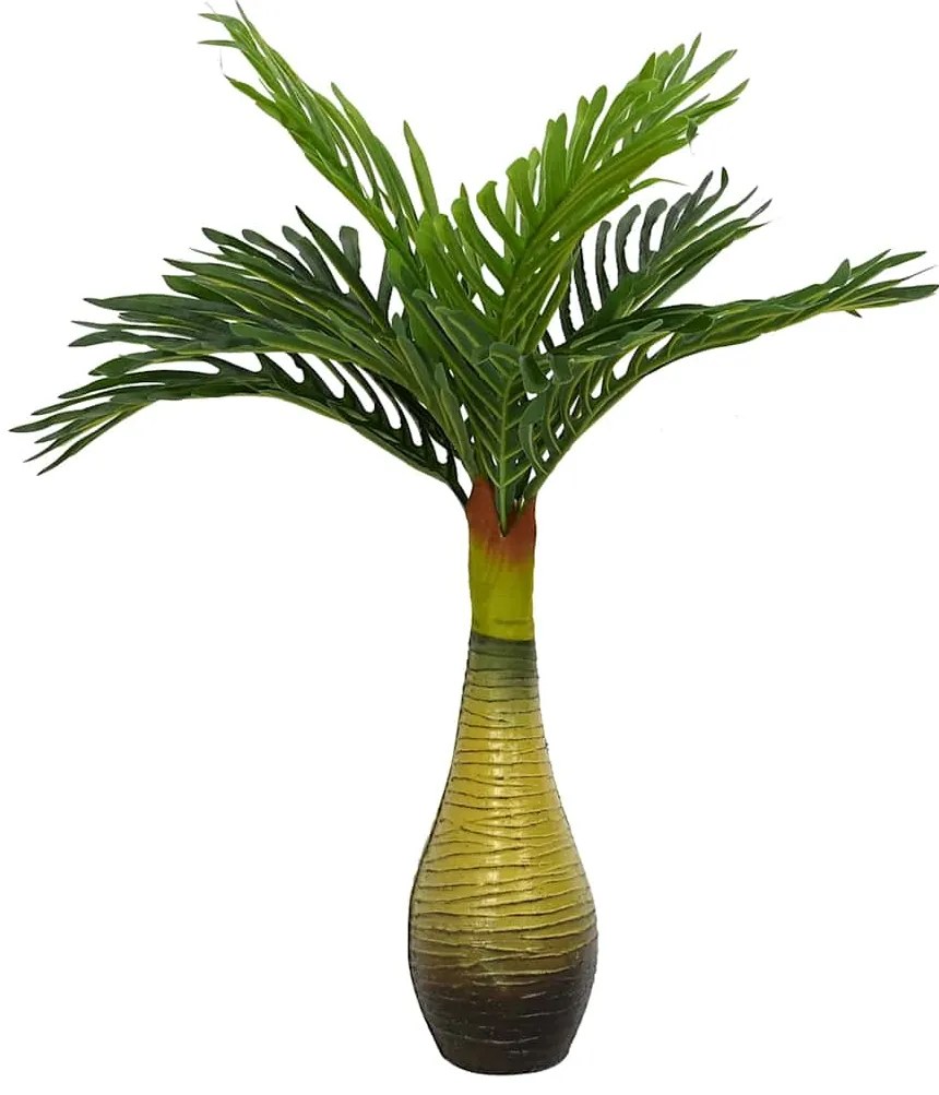 Planta de palmeira artificial 9 folhas 70 cm verde
