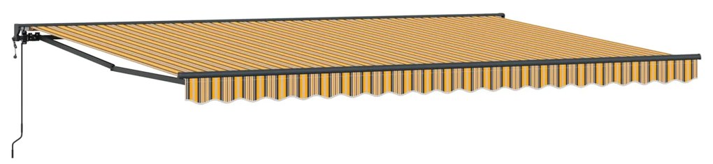 vidaXL Toldo Retrátil Amarelo e Cinza 500 × 300 cm Poliéster e Metal