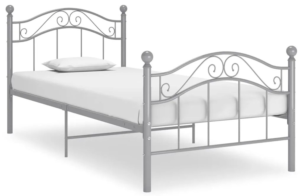 vidaXL Estrutura de cama 100x200 cm metal cinzento