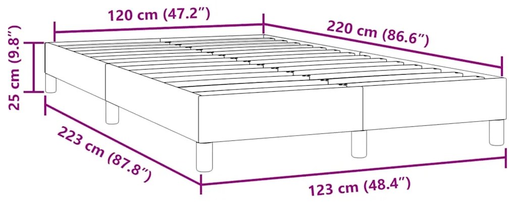 Cama com molas sem colchão 120x220 cm veludo rosa