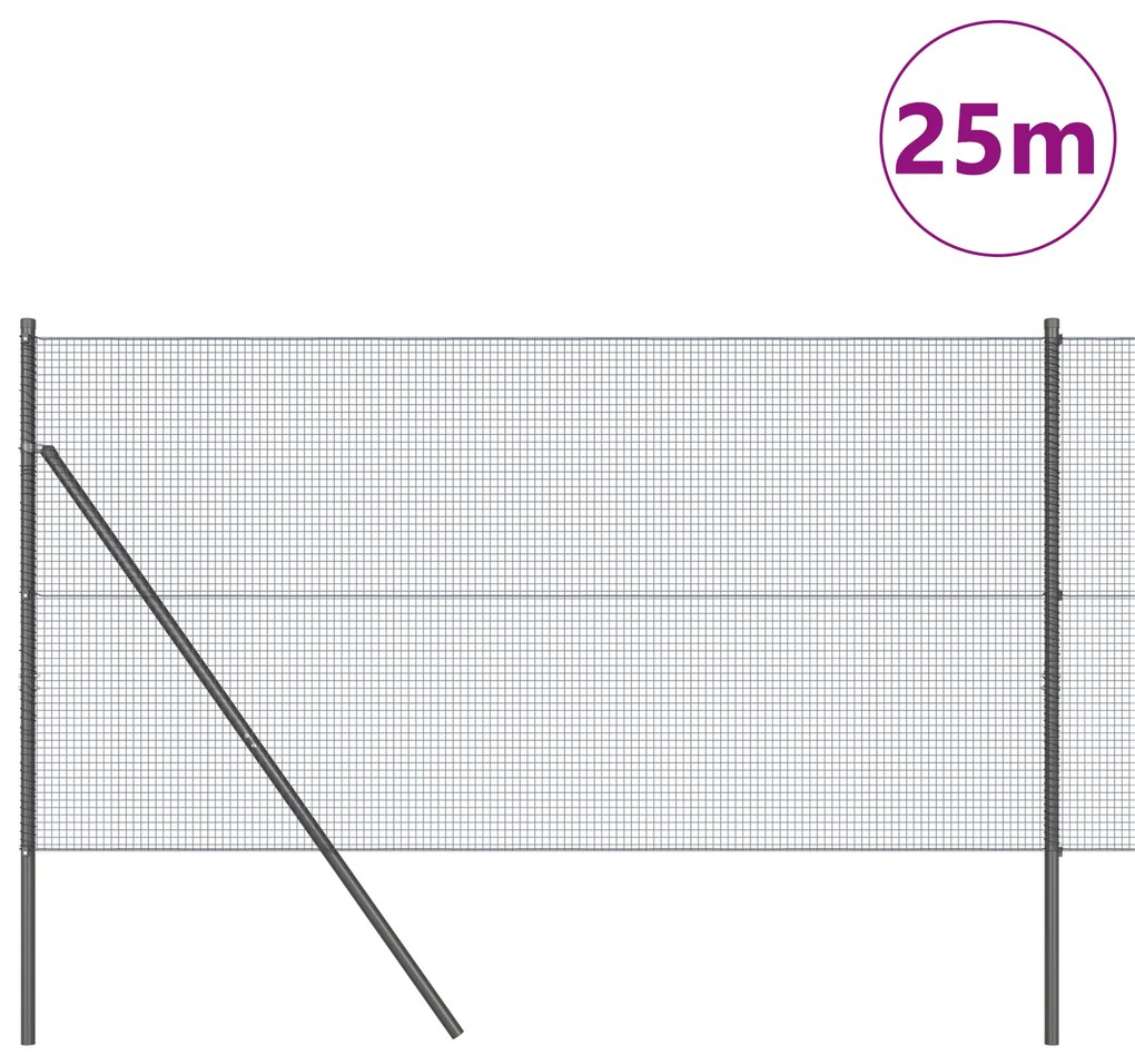 Conjunto de Postes de Cerca Revestido em PVC Conjunto de 2 Cinza