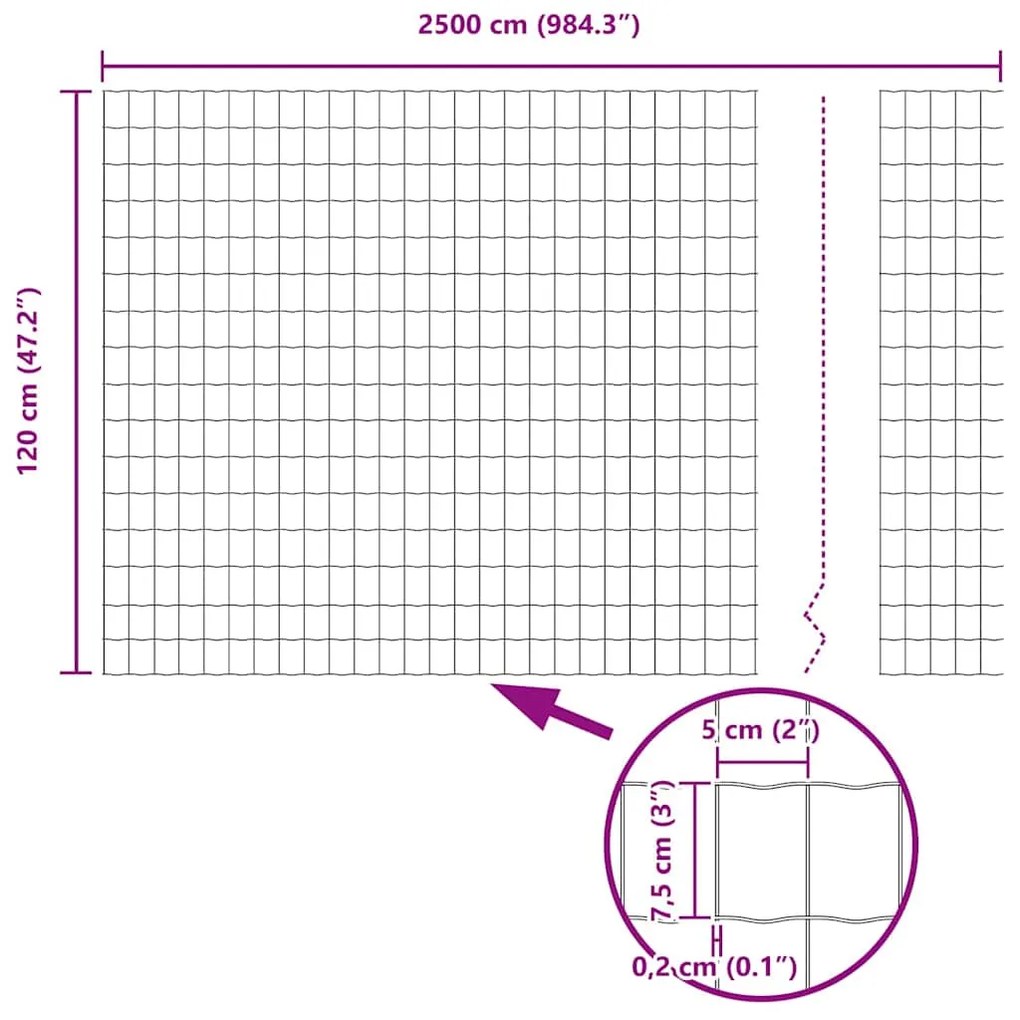 Cerca Euro Verde 1.2x25 m Aço