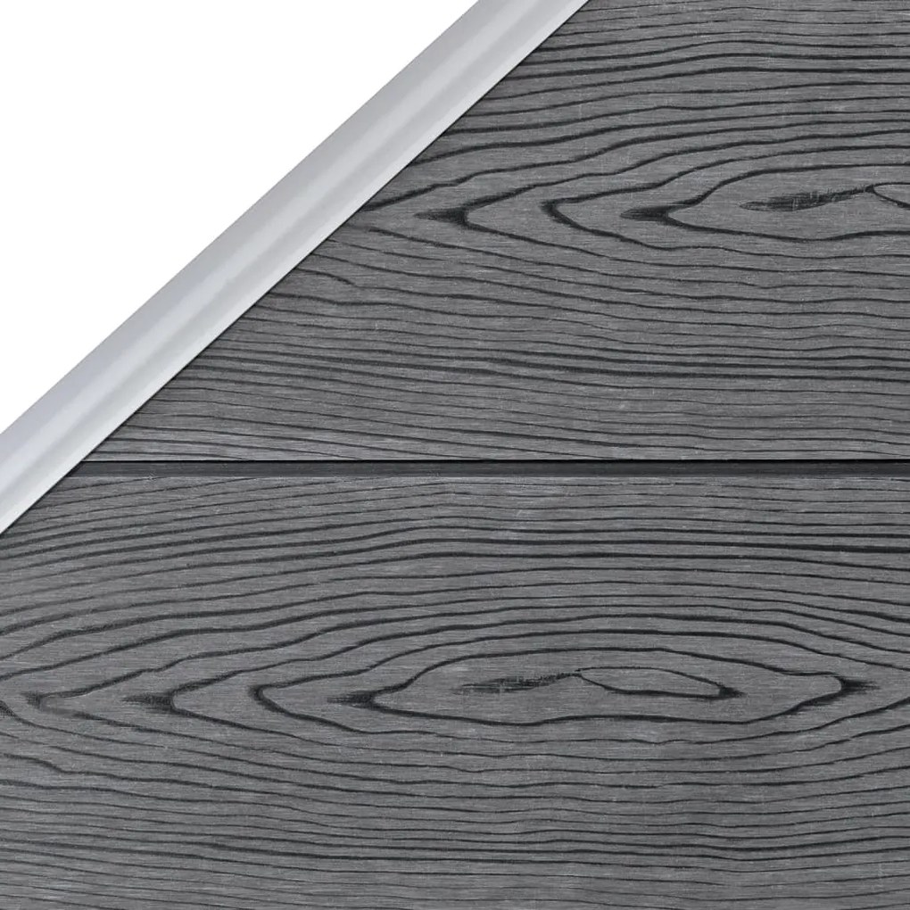Painel vedação WPC 3 quadrados + 1 inclinado 619x186cm cinzento