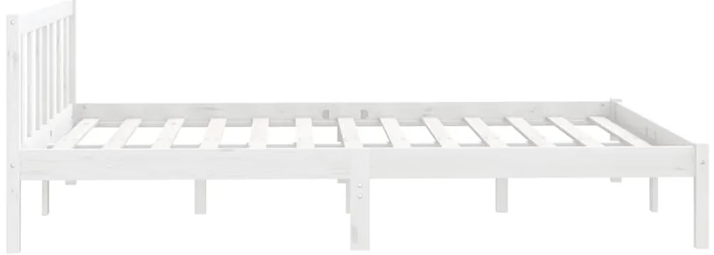 Estrutura de cama em pinho maciço 160x200 cm branco