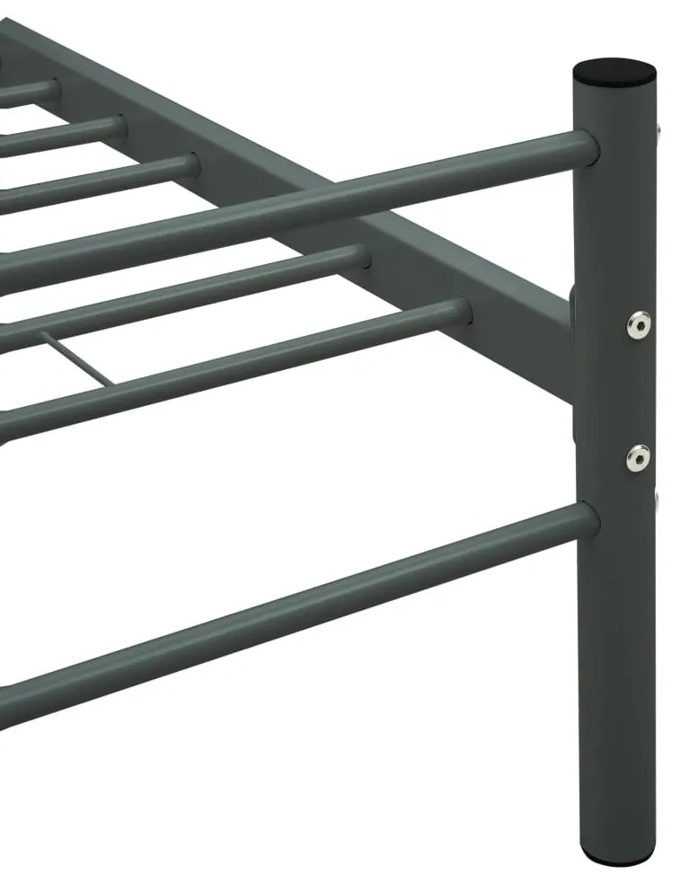 Estrutura de cama metal 160x200 cm cinzento