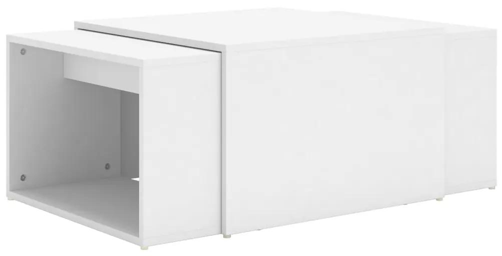3pcs conjunto mesas centro 60x60x38cm madeira processada branco