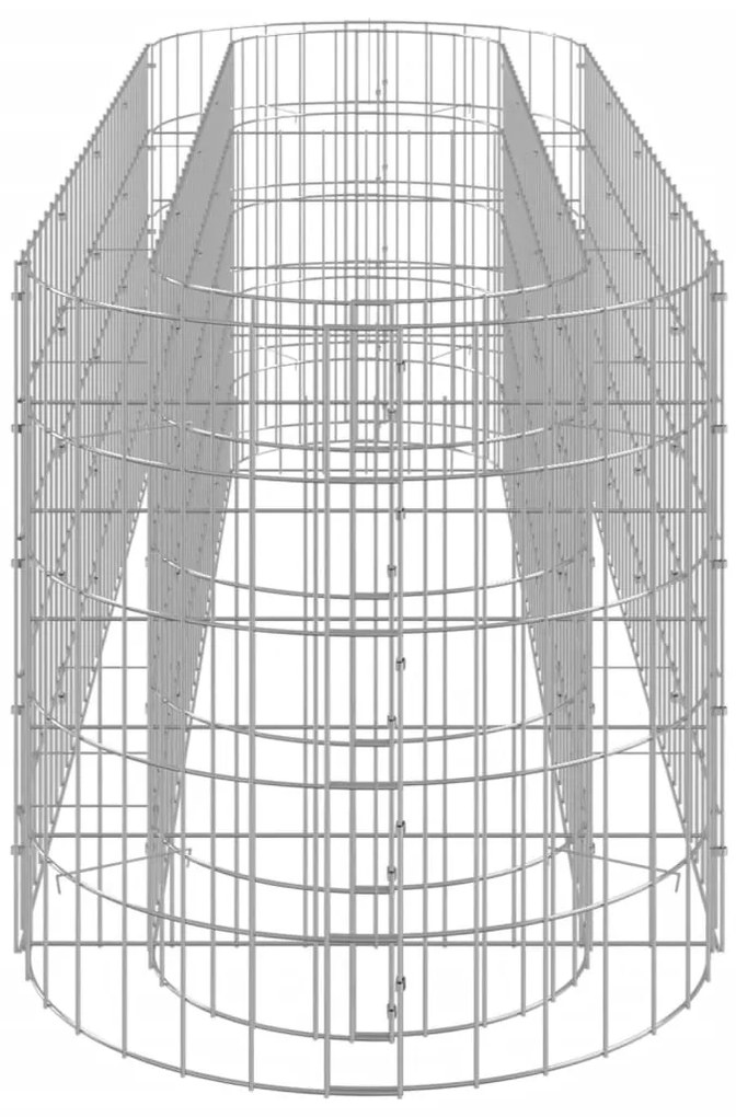 Canteiro elevado/cesto gabião 190x50x50 cm ferro galvanizado
