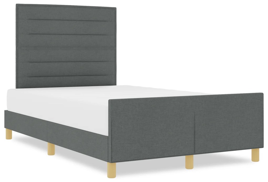 Cama vidaXL em Cinzento Escuro, 160x200 cm, Tecido