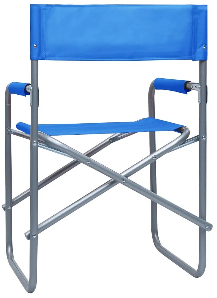 Cadeiras de realizador 2 pcs aço azul