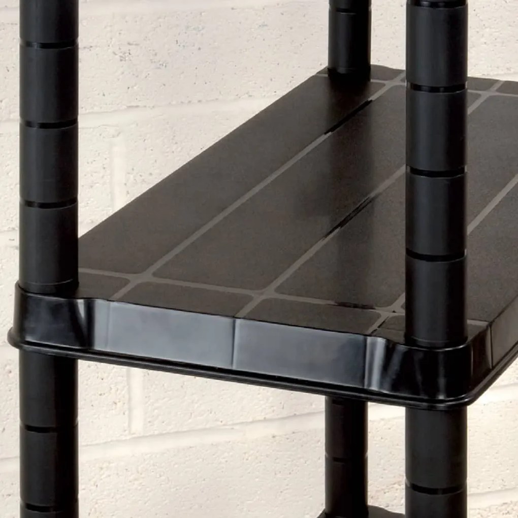 Unidade com 4 prateleiras 183x30,5x130 cm plástico preto