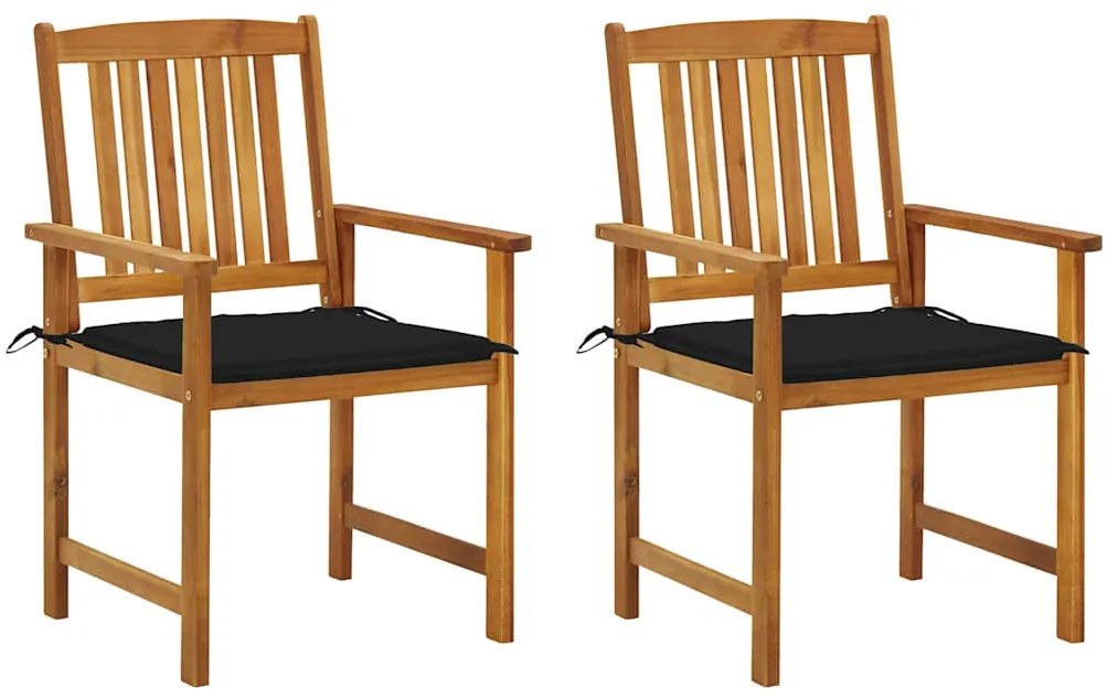 vidaXL Cadeiras de jardim com almofadões 2 pcs acácia maciça