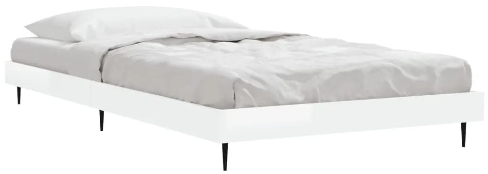 Estrutura cama 100x200 cm derivados de madeira branco brilhante