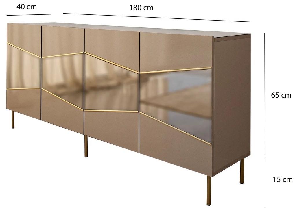 Console Nice – Bronze Gold – 180 cm x 80 cm x 40 cm