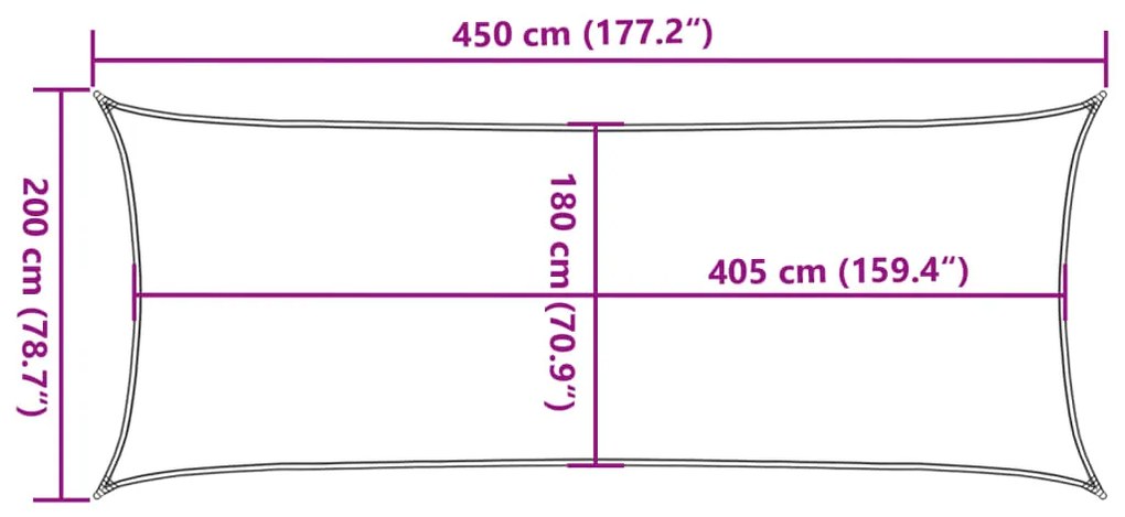 Para-sol estilo vela 160 g/m² 2x4,5 m PEAD preto