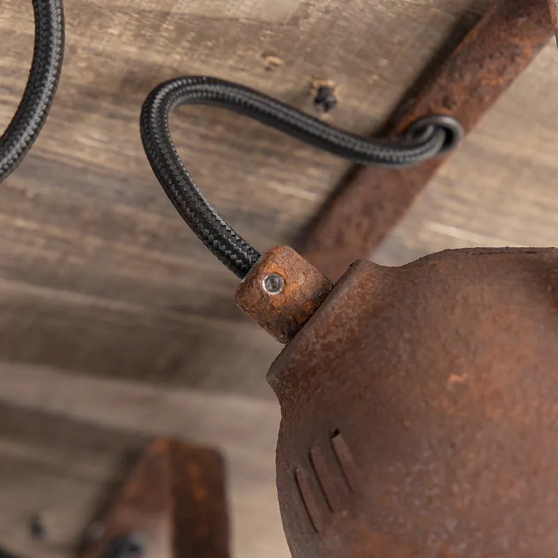 LED Foco Inteligente Castanho Ferrugem com Madeira Incl. 4 WiFi GU10 - Gina Industrial