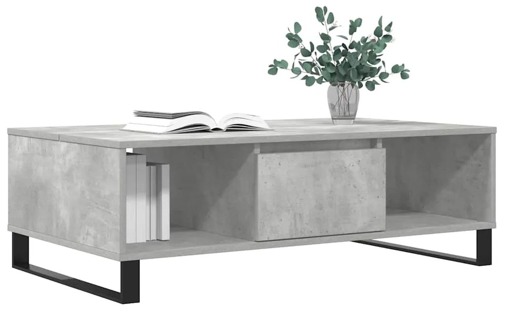 Mesa de centro 104x60x35 cm derivados madeira cinzento cimento