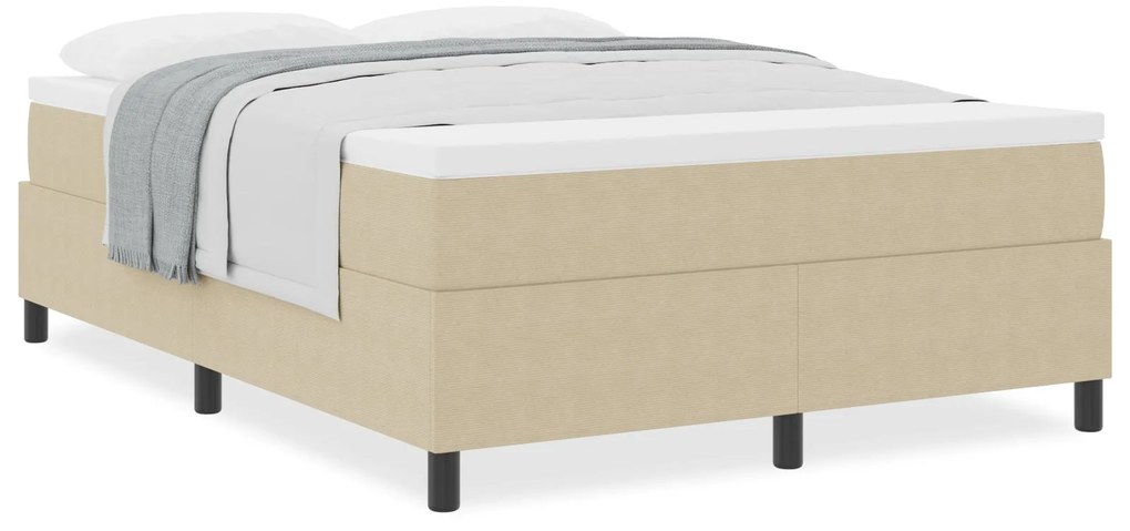 Cama Box Spring com Colchão Verde Claro Cinza 140x200 cm Tecido de Vel