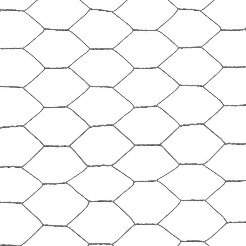 Cerca arame galinheiro 25x1,2m aço c/ revestimento PVC cinzento