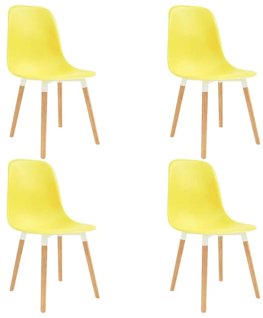 248248 vidaXL Cadeiras de jantar 4 pcs plástico amarelo