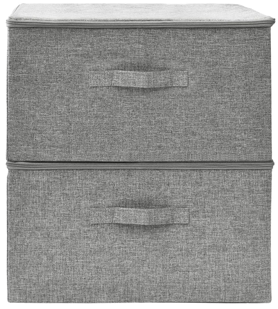 Caixas de arrumação 2 pcs 43x34x23 cm tecido cinzento