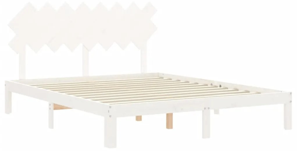 Estrutura de cama com cabeceira 160x200 cm madeira maciça