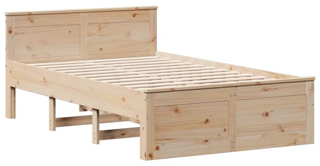Cama sem colchão com cabeceira 120x200 cm pinho maciço
