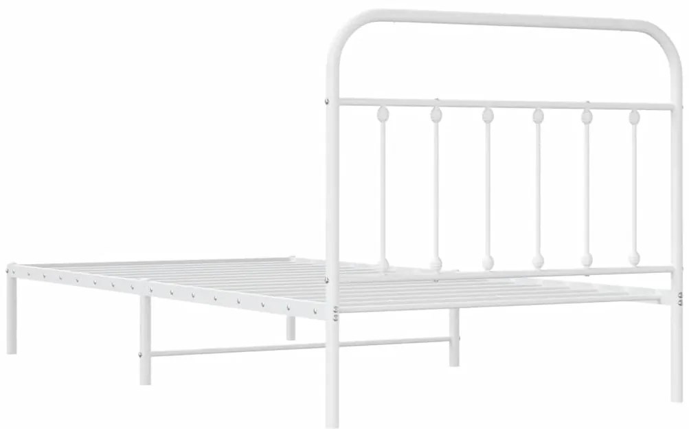 Estrutura de cama com cabeceira 100x200 cm metal branco