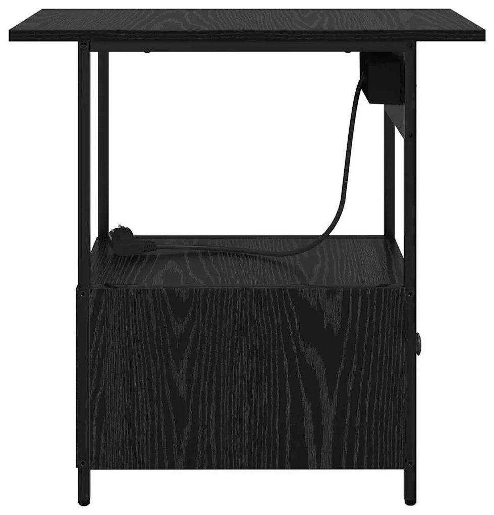 Armário de Cabeceira com gaveta Carvalho preto 60 x 30 x 61 cm