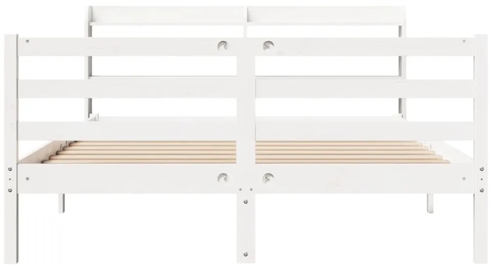 Estrutura cama c/ cabeceira 120x190 cm pinho maciço branco
