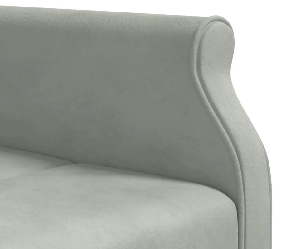 Sofá-cama em forma de L 271x140x70 cm veludo cinzento-claro