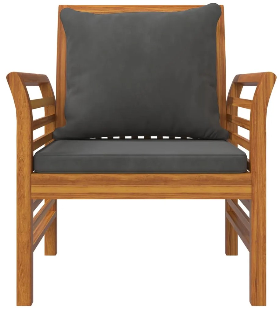 5 pcs conjunto lounge de jardim c/ almofadões acácia maciça
