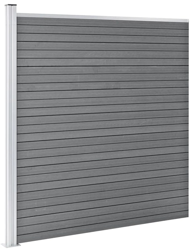 Painel de vedação para jardim 699x186 cm WPC cinzento