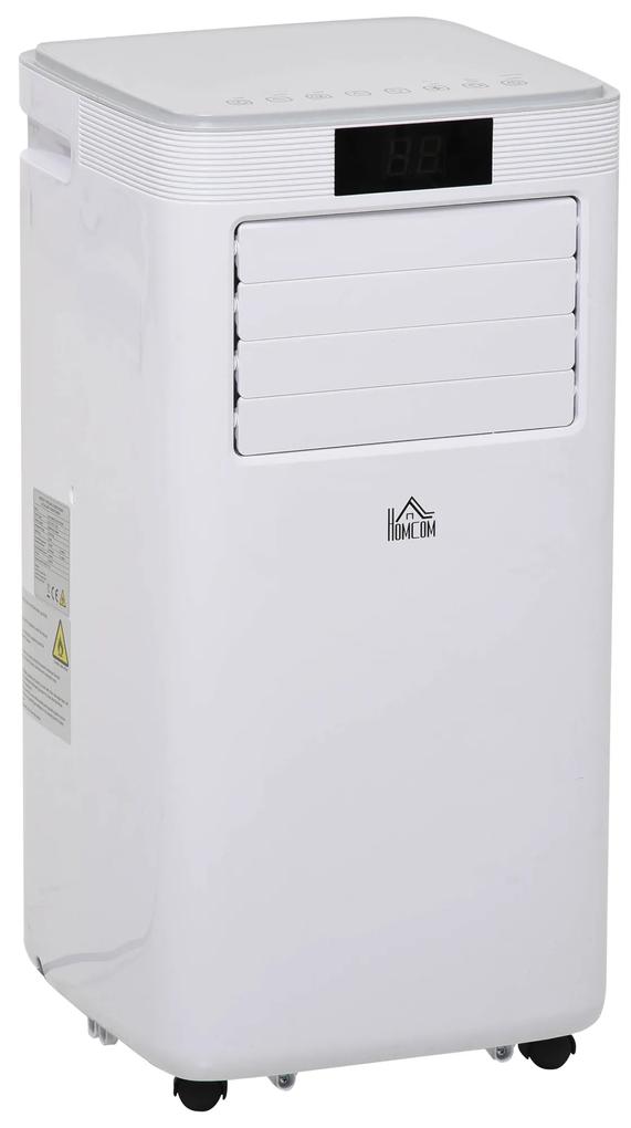 HOMCOM Ar Condicionador Portátil 4 em 1 Ventoinha Refrigerador e Desumidificador 2 Velocidades com Ecrã LED Controlo Remoto Silencioso 900W 38x35x70,5 cm Branco