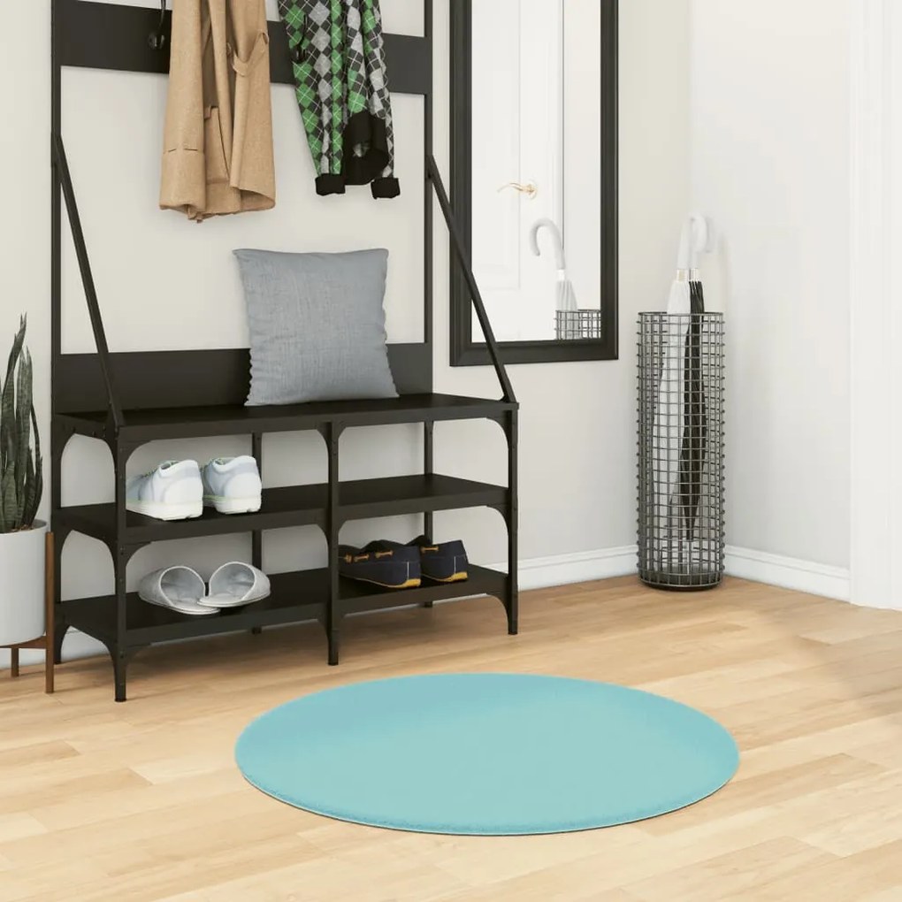 vidaXL Tapete de pelo curto OVIEDO Ø 80 cm verde
