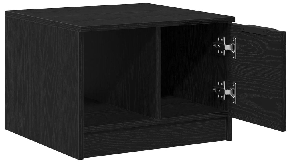 Mesa de Café vidaXL Preto Carvalho 50x50x36 cm Madeira Engenharia