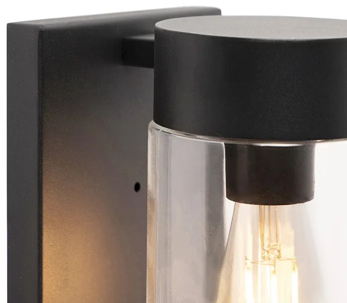 Candeeiro de parede exterior moderno em aço inoxidável preto IP44 - Jarra Moderno