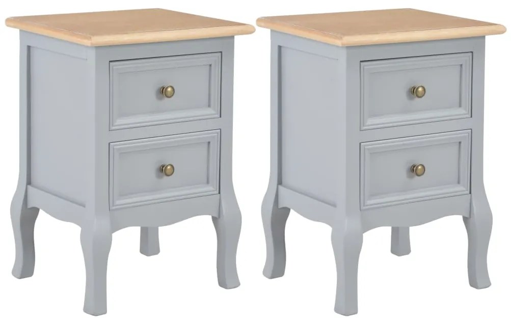 vidaXL Mesas-de-cabeceira 2 pcs 35x30x49 cm MDF cinzento