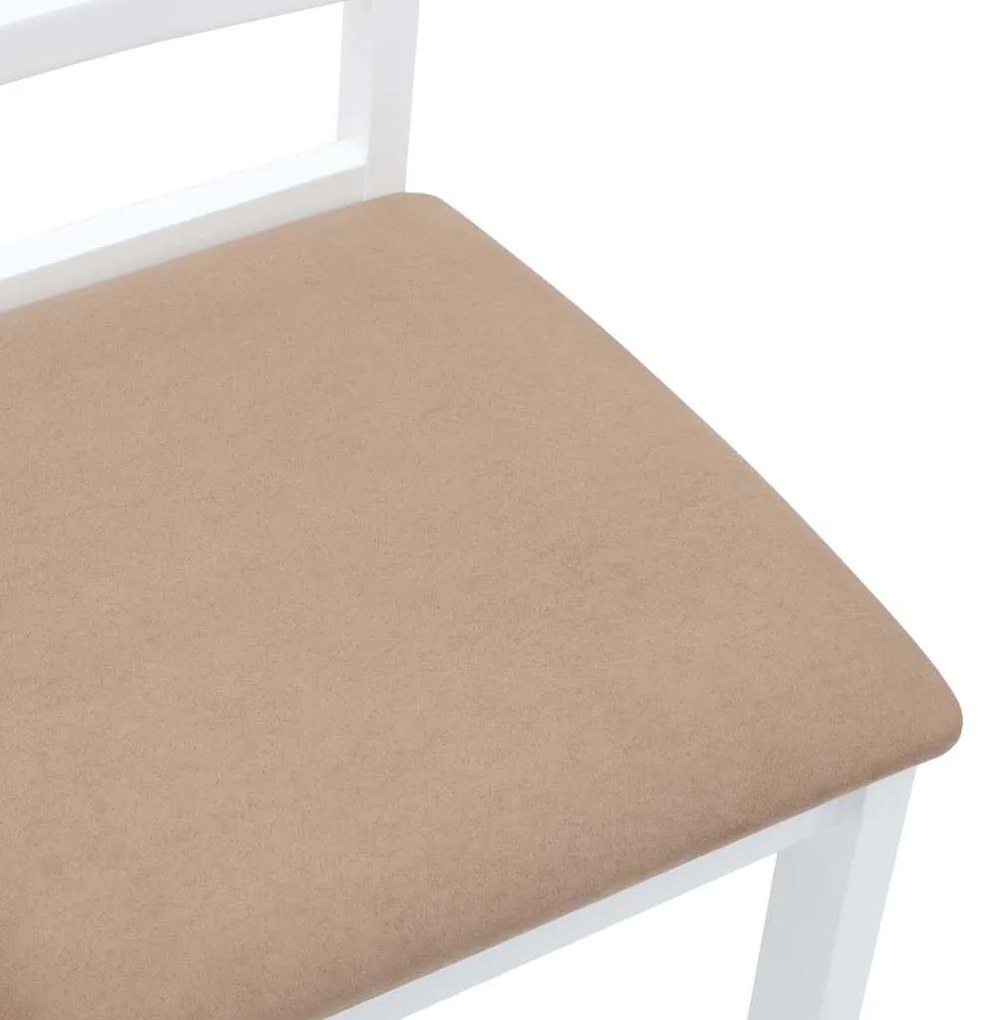 Cadeiras de jantar com almofadões 2 pcs madeira maciça branco