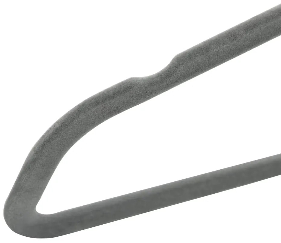 50 pcs conjunto de cabides antiderrapantes veludo cinzento