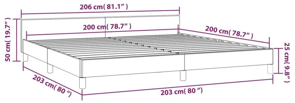 Estrutura de cama c/ cabeceira couro artificial 200x200cm creme