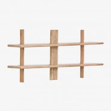 Estante De Parede ↔︎120 Cm Em Madeira De Acácia Erisu Castanho Acácia Rústico & 2 Prateleirass - Sklum