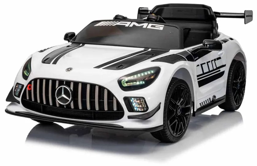 Carro elétrico para crianças Mercedes-Benz GT AMG , 12V pneus de borracha EVA, banco em pele artificial Branco