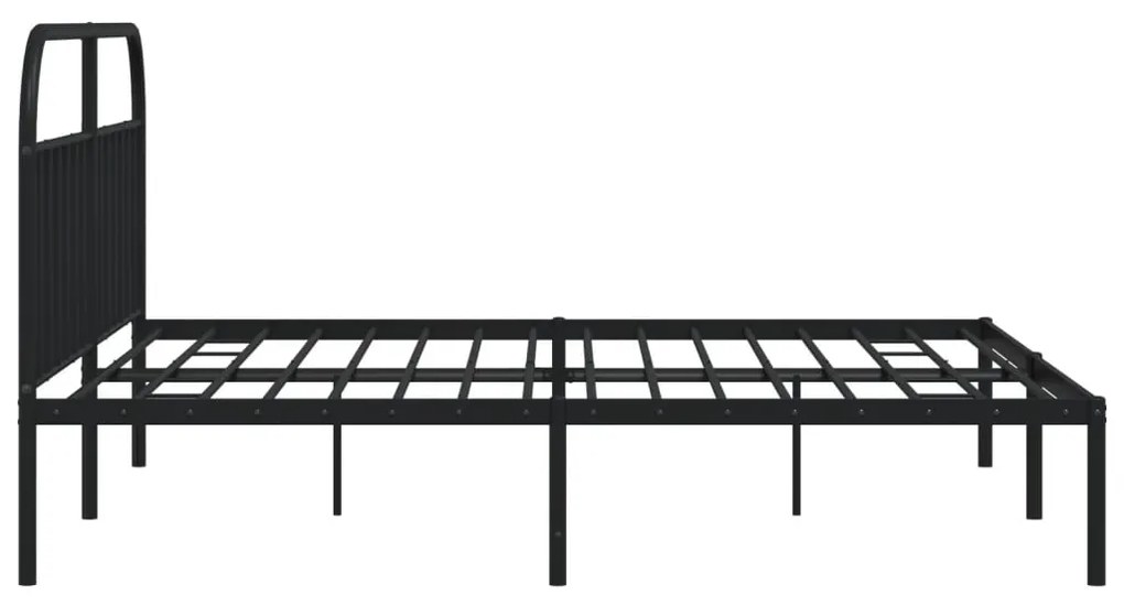 Estrutura de cama com cabeceira 200x200 cm metal preto