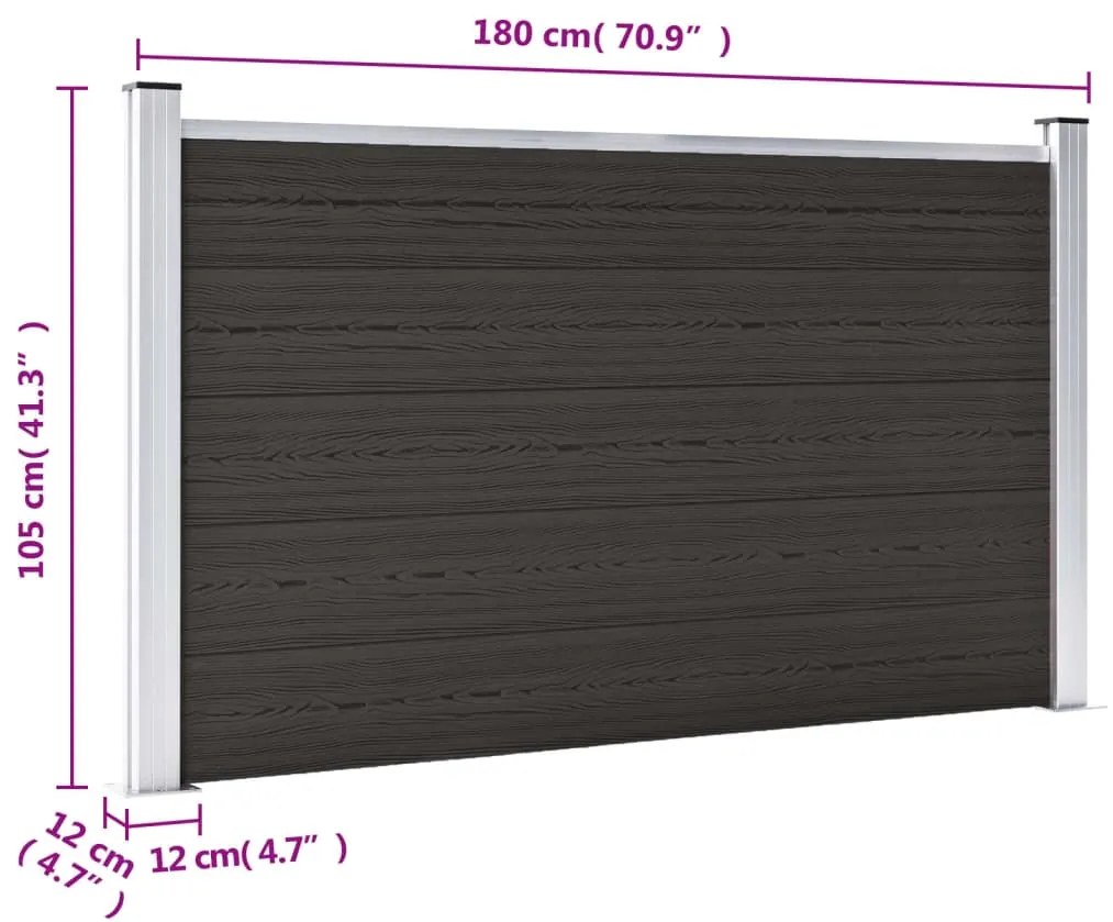 Painel de vedação WPC 180x105 cm preto