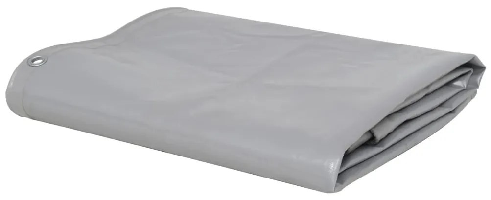 vidaXL Lona 650 g/m² 4x7 m cinzento