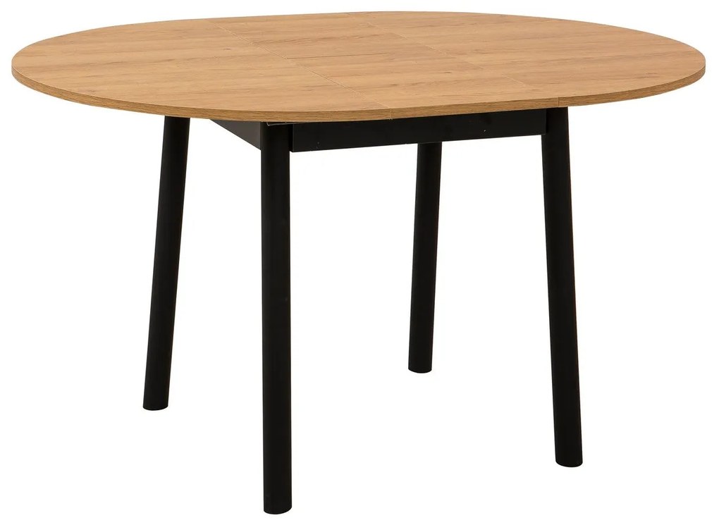 Mesa de Jantar Extensível Oliver – Carvalho/Preto – 100/131x75x100 cm